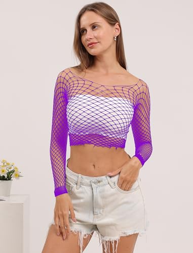 Image of Lemon Girl Women Fishnet Crop Tops Lingerie Babydoll Top Chemise One Size US 2-18
