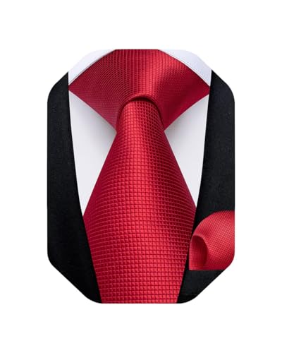 Image of DiBanGu Mens Solid Color Tie and Pocket Square Set Woven Silk Plain Necktie & Handkerchief for Men Wedding Party Formal