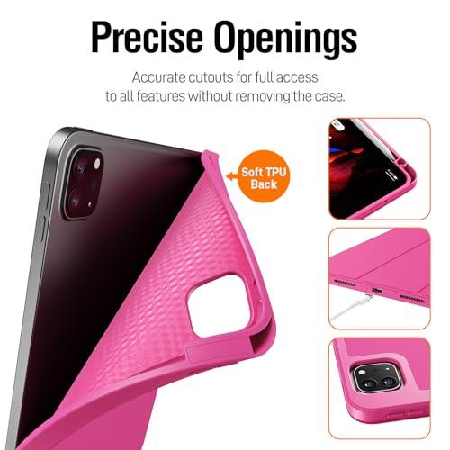 ZOVEEK iPad Pro 11 Inch Case 4th/3rd/2nd/1st Generation (2022/2021/2020/2018) with Pencil Holder, Magnetic Smart Cover with Stand, Supports 2nd Gen Pencil Charging, Auto Wake/Sleep (Rose Pink) by ZOVEEK - Used condition - Image 7