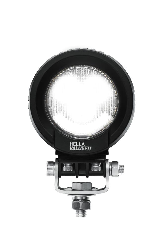 HELLA VALUEFIT 1G0 357 109-111 Phare de Travail LED R2100 2.0 - 12/24V - 2300lm - Montage en saillie - Système d'étrier - Éclairage du champs proche - Câble: 300mm - Quantité: 1
