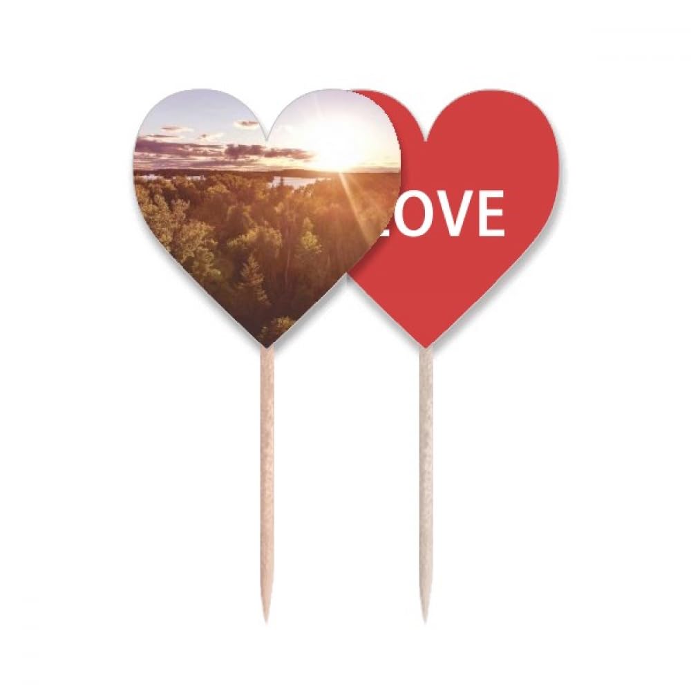 Drapeau cupcake love cœur science nature paysage pour table de mariage