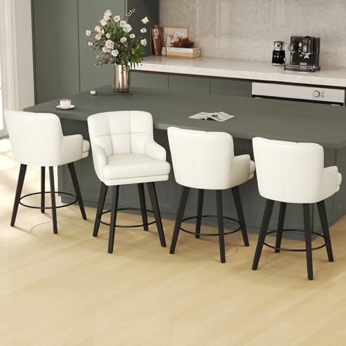 SAECKBERG Solid Wood Leg Bar Stools
