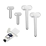 ENLACE 4 Stücke Tubenquetscher Zahnpasta Ausdrücker Tubenausdrücker, Zwei Große Größen und Zwei Kleine Größen Tubenquetscher Metall für Kosmetik, Schuhcreme, Haarfärbemittel, Pigmente