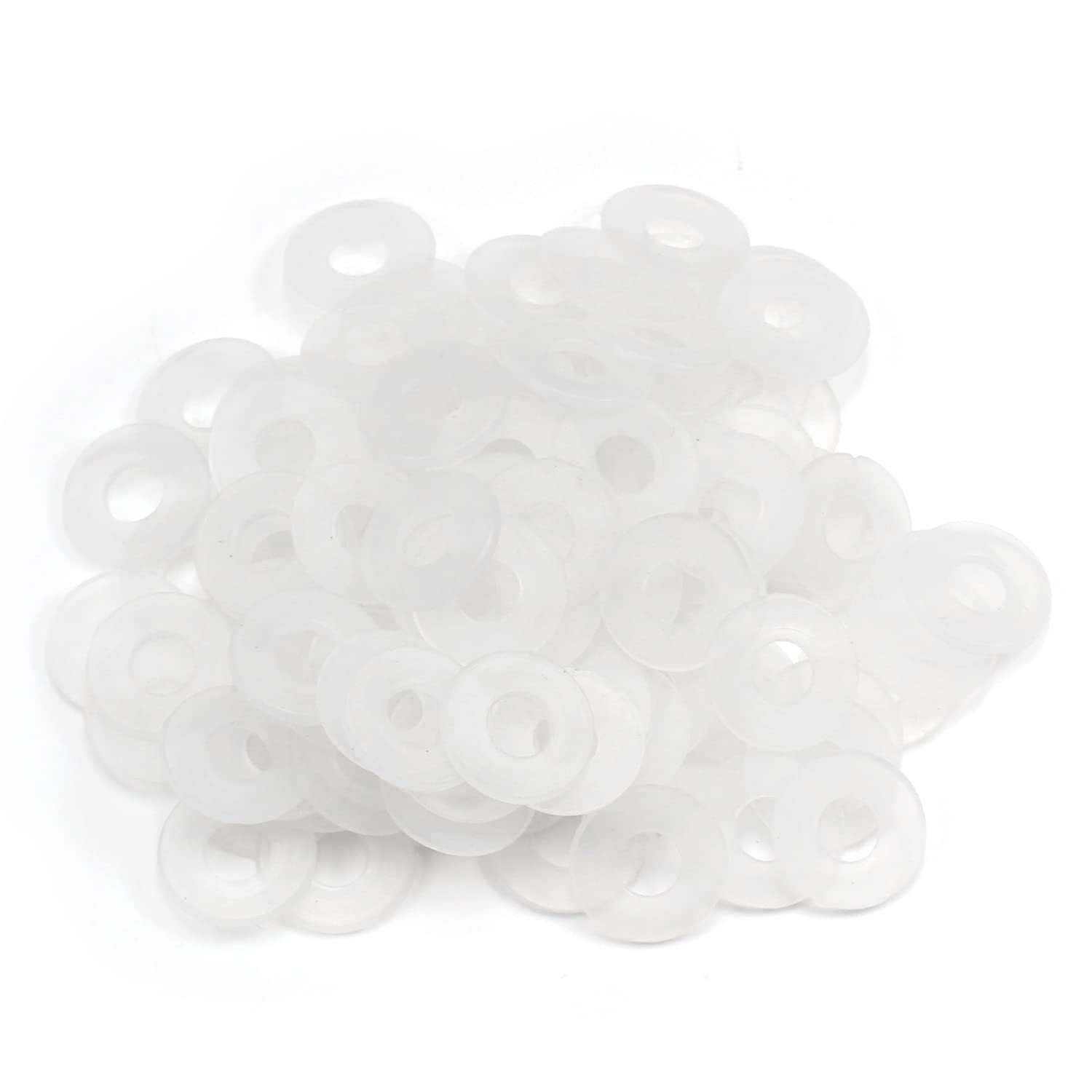 Othmro 300pcs White Flat Nylon Washer Gasket Assortment, 5x14x0.8mm(IDxODxTHK), for Faucet Shower Head Washers Garden Hose O Ring Hot Water Pipe Seals Replace