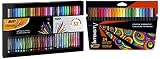 BIC Intensity Fineliner, Filzstifte Set mit 32 Stiften & Mandala & Filzstifte, zum Malen für Erwachsene und Kinder, in 24 auswaschbaren Farben, mit stabiler Spitze, im Karton Etui