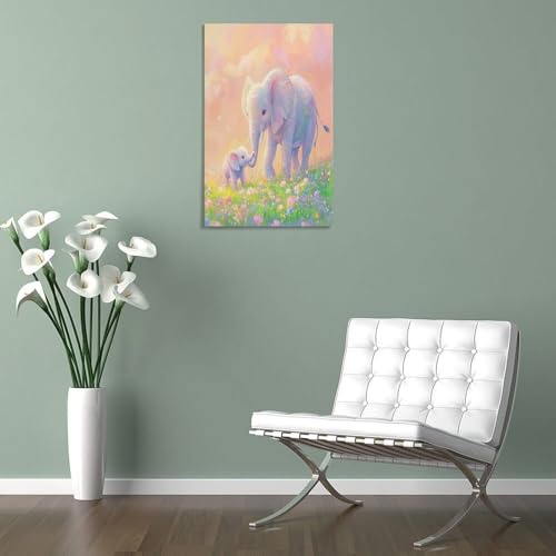 Décoration murale image sur toile éléphant idée cadeau maison