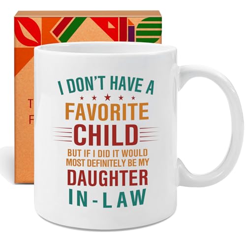 Daughter In Law Gifts - Funny Favorite Child Daughter-in-Law Ceramic Coffee Mug 11 oz -...