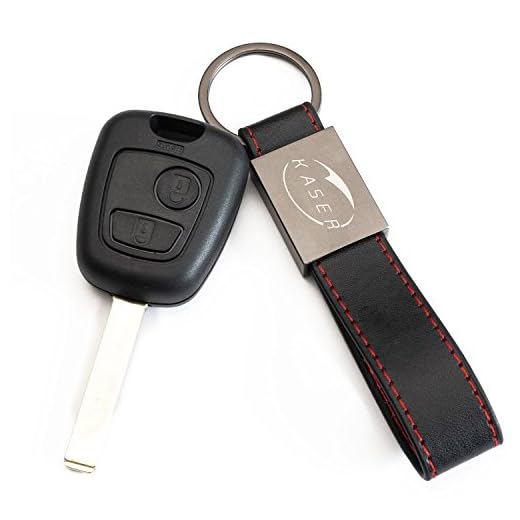 Coque Clé Télécommande Plip pour Peugeot 106 207 208 206 307 Citroen C1 C2 C3 Toyota Aygo sans Logo avec Porte-Clés en Cuir KASER