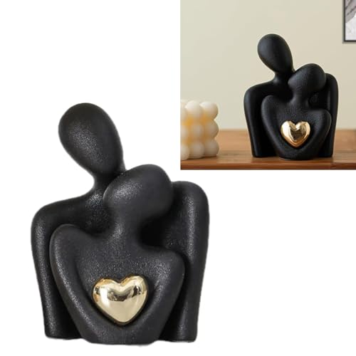 Listado de Adornos para comprar online. 49 WADY Estatua de Abrazo para Pareja, Cifras de Corazón Dorado, Escultura de Arte Abstracta, Decoración del Hogar, Decoración de Recámara, Regalos Románticos para Boda San...