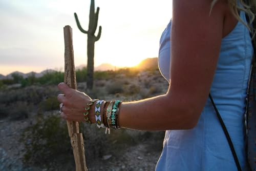 Turquoise Bracelet for Women, Multi Layer Leather Bracelet for Men, Boho Western Bracelet for Turquoise Jewelry Gift4
