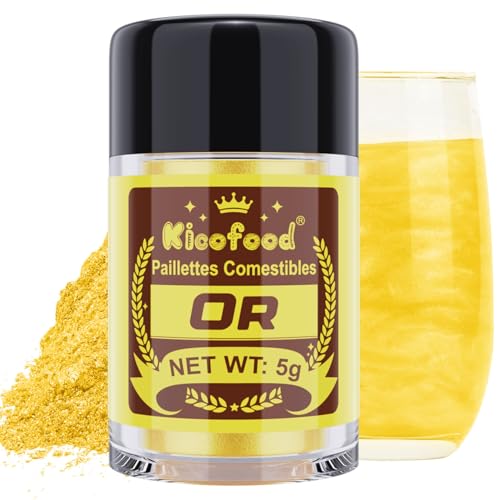 Paillettes Comestibles - Kicofood 5g Paillettes Alimentaires Comestibles, Paillette Alimentaire, Colorant Alimentaire Paillettes for Cocktails Décoration de...