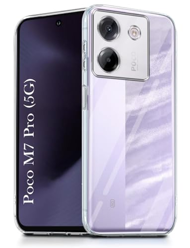 Image of Jkobi Back Case Cover for Poco M7 Pro 5G (Silicone Clear Shockproof Case with Camera Protection | Soft and Flexible | Transparent)