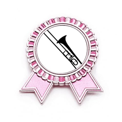 Badge instrument de musique classique rose sous forme de médaille de récompense en métal