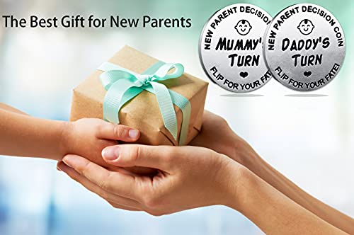 Image of New Dad Mom Gifts Funny Decision Making Coin, New Parent Mummy Daddy Pregnancy Women First Time to be Moms Dads Mother's Day Father's Day Gifts Double Sided