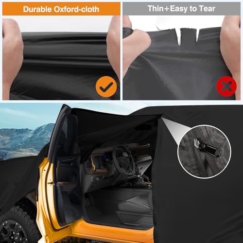 Image of Waterproof Car Cover for 1994-2008 Dodge Ram 1500 Regular Cab 6.5ft Bed | Heavy Duty Full Pickup Truck Car Cover with Zipper Door and Reflrctive, for Ram 1500 2-Door Club Cab Short Bed 1994-2002