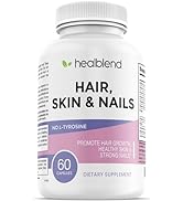 healblend Hair Skin and Nails Vitamins for Women with Biotin 5000 mcg, Iron and Manganese | Vegan...