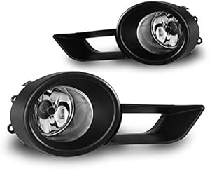 AUTOWIKI Fog Lights Compatible With 2008-2010 Toyota Highlander Fog Light Assembly 2PCS OEM Replacement Clear Lens Fog Lamps with Switch and Wiring Kit