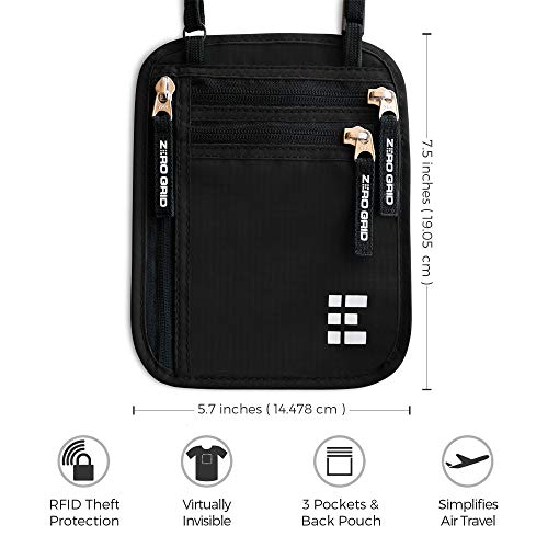 Travel Neck Wallet With Rfid Blocking, Travel Neck Pouch Passport Holder For Women And Men Keep Valuables Safe For Secure Travels (Midnight) #TOP1