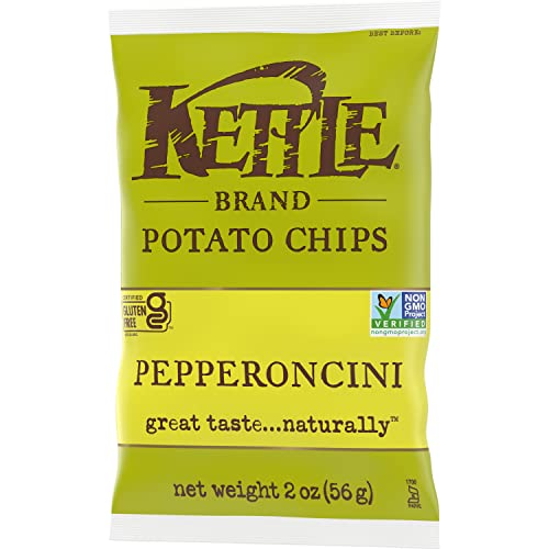 Image of Kettle Brand Potato Chips, Pepperoncini Kettle Chips, Snack Bag, 2 Oz (Pack of 6)