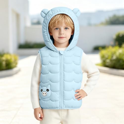 Toddler Puffer Vest Girls Hooded Sleeveless Zipper Down Coat - image 2