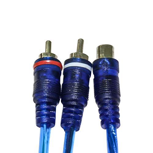 image for GLE2016 1 Female to 2 Male RCA Y-Shape Splitter Cable Adapter for Car 