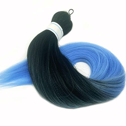 Upruyo Light Blue Ombre Braiding Hair Pre Stretched 26 Inch Prestretched Braiding Hair Ombre Kanekalon Colored Synthetic Hair Extensions For Braiding Hypoallergenic Knotless Braiding Hair (3 Packs) #TOP4