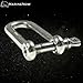 MarineNow 316 Stainless Steel Long D-Shackle Marine Grade Choose Size and Pack Quantity (08 mm, 01-Pack)