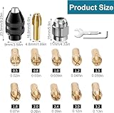 15PCS Chuck Collet Kit, 0.5-3.2mm Drill Chuck Collet Set for Dremel Rotary Tool Accessories with Replacement Keyless Quick Change Metal Nut - Image 2