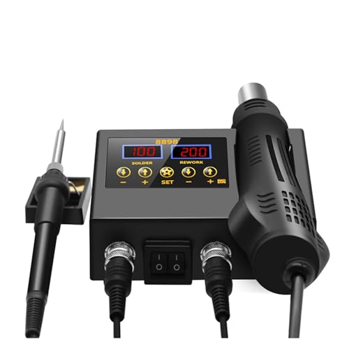 Kit stazione saldante con display digitale Stazione Di Saldatura Stazione Di Saldatura Con Display Digitale LCD For Saldatore Ad Aria Calda 2 In 1 For La Riparazione Riscaldamento rapido e temperatura