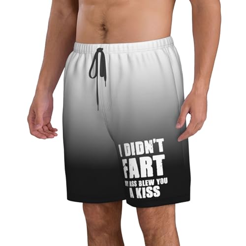 I Didn't Fart My Ass Blew You A Kiss Men's Casual Board Shorts - Elastic Waist Drawstring Swim Trunks,2