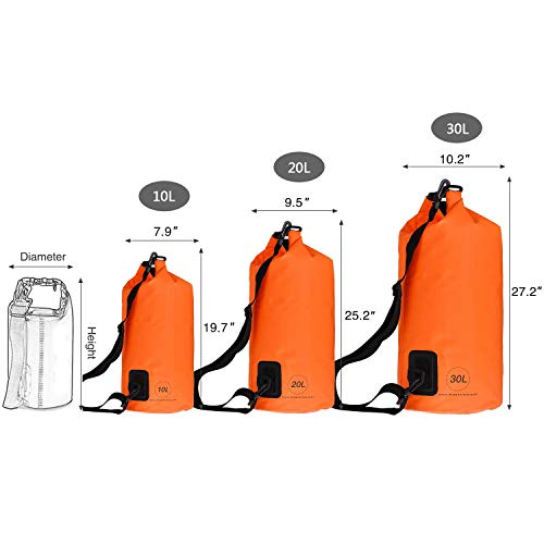 KastKing Dry Bags,100% Waterproof Storage Bags,Military Grade Construction for Swimming,Kayaking,Boating,Hiking,Camping,Fishing, Biking,Skiing,Orange,20L