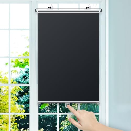 ByteRunning Persiana Opaca PortáTil con Ventosa,Persianas Enrollables Blckout con Ventosas,Estores Enrollables Parasols,Ligero Y PortáTil,Apto para Dormitorios Y Oficinas