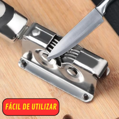 Kit 4 Afiadores Amoladores de Faca Tesoura e Cutelo em Aço Inox Premium