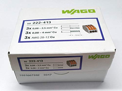 WAGO 222-413 3 Conductor Terminal Block with Levers, 4mm Maximum (100 pieces), 100 pack - Image 4