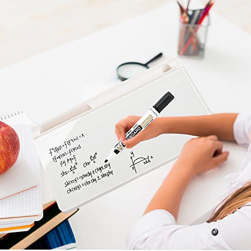 Desktop Whiteboard Glass Dry Erase Board Computer Keyboard Stand Desk White Board Organizers With Accessories 2 Markers,1 Eraser For Office, Home, School Supplies #TOP4