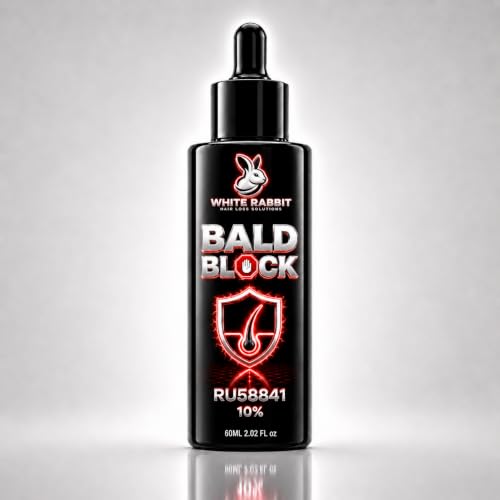 Bald Block - 10% RU58841 - By White Rabbit - Hair Loss Serum for Men and Women - Powerful DHT Blocker - Maximum Strength - Extra Large Glass Bottle