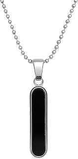 Okos Silver Bar Pendant | Minimalist Rectangular Pendant with Silver Finish Chain Classic Trendy Design for Men & Women an... Price In India