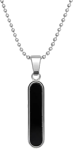 Okos Silver Bar Pendant | Minimalist Rectangular Pendant with Silver Finish Chain Classic Trendy Design for Men &amp; Women an...