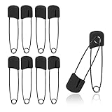 Lxnoap 10 pcs Cloth Diaper Pins Stainless Steel Traditional Safety Pin (Black)