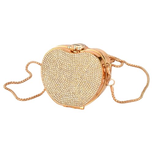 Sac de soirée cœur et carré avec strass scintillants pour femme