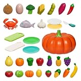 Comida De Juguete Para Cocina Infantil - Juguete Realista Clasificador De Calabazas Para Aprendizaje Simbólico - Juegos Apilar Y Clasificar | Para Niños Colegio Tienda Supermercado Granja Carrito Comp