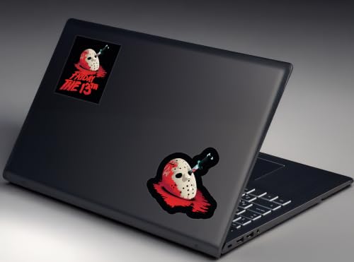 Image of Elektroplate Jason Voorhees Hockey Mask Premium Dynamic Car Decal Set of 2