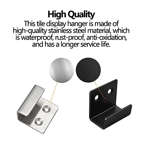Image of Thicken Stainless Steel Tile Display Hanger Hook Fastener for Tiles Billboards Easels Photo Frames Mirrors (15 mm Silver)