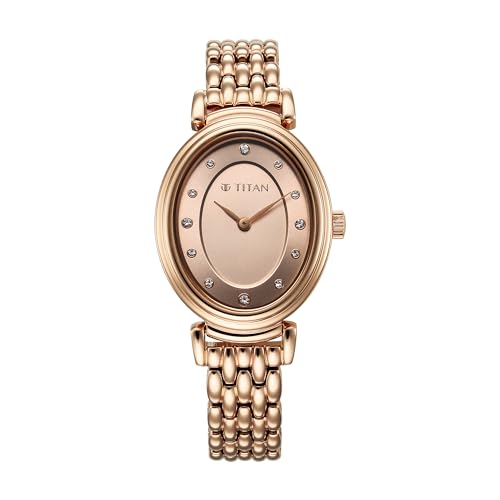 Image of Titan Aura Phase Quartz Analog Rose Gold Dial Rose Gold Stainless Steel Strap Watch for Women-95242WM01