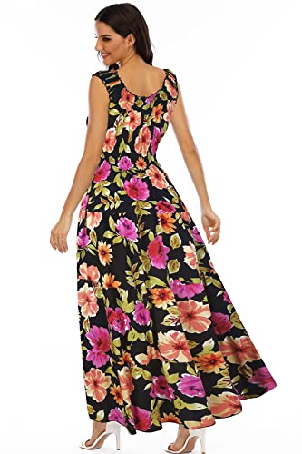 Image of OSTOO Women's 2026 Summer Boho Floral Print Tiered Casual Flowy Long Maxi Dress