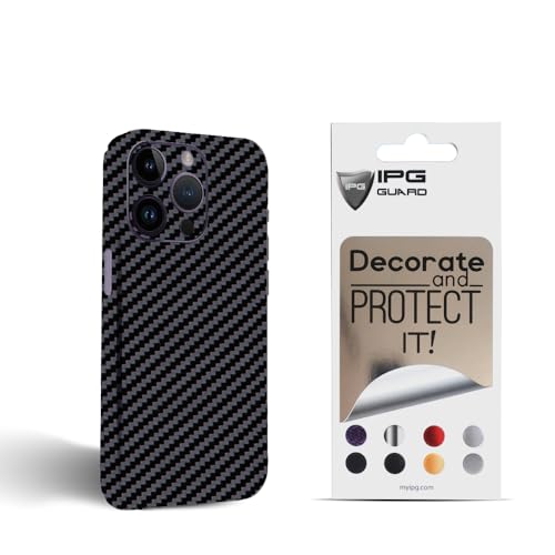 Fibre de carbone iPhone 14 Pro skin autocollant dos et côtés anti-rayure