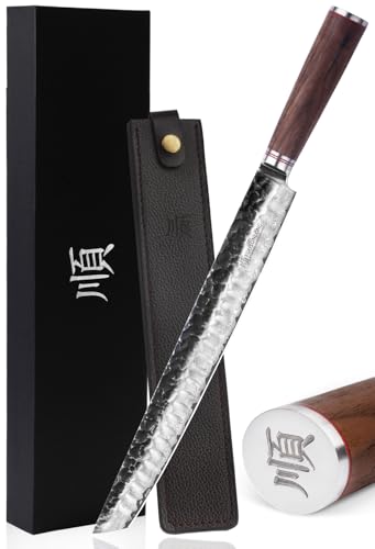 YOUSUNLONG Cuchillo para rebanar Sujihiki Ultimate de 330 mm Cuchillo japonés para rebanar - Acero...