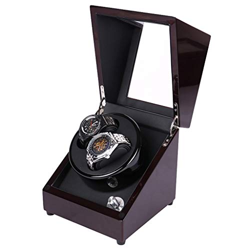 Caja De Enrollador De Reloj Automático, Caja De Almacenaje De Madera De Lujo Funda para Piano Pintura 4 Modos De Rotación con Motor Silencioso para 2 Epítopos