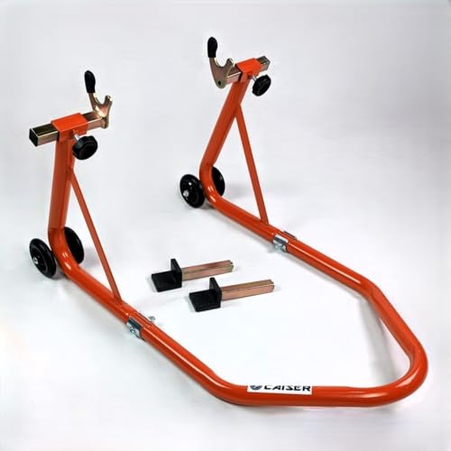Caballete elevador universal para eje trasero moto 365 kg con 2 juegos de acoples