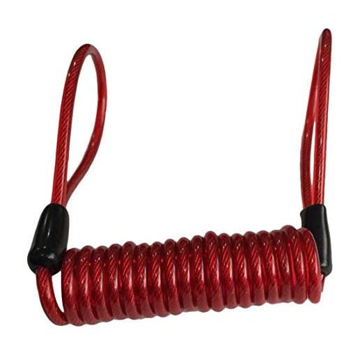 Noyokere Cable de recordatorio de Seguridad de la Alarma de la Cerradura del Disco de la Motocicleta Reminde Alarma para Bicicleta Scooter Rojo